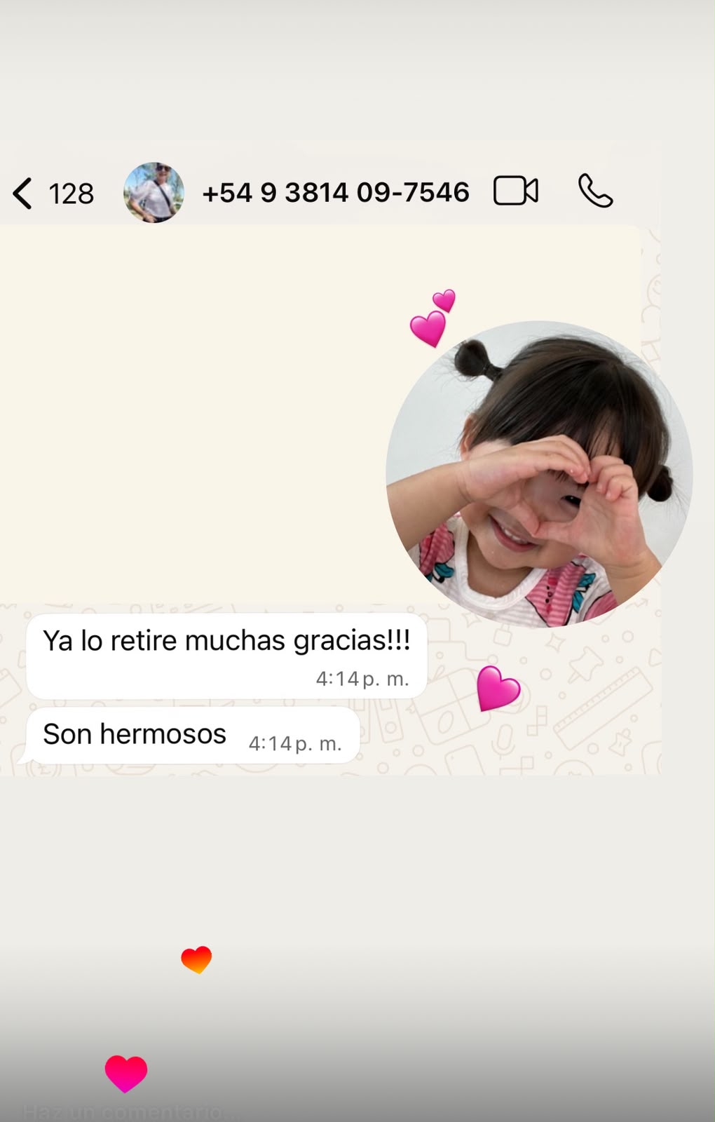 Referencia de una clienta satisfecha