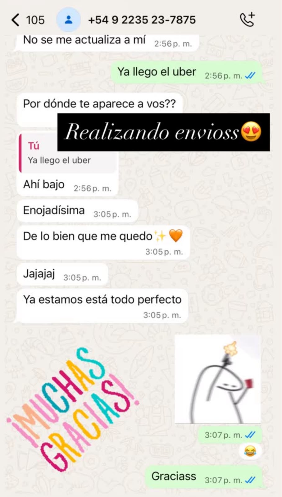 Referencia de una clienta satisfecha