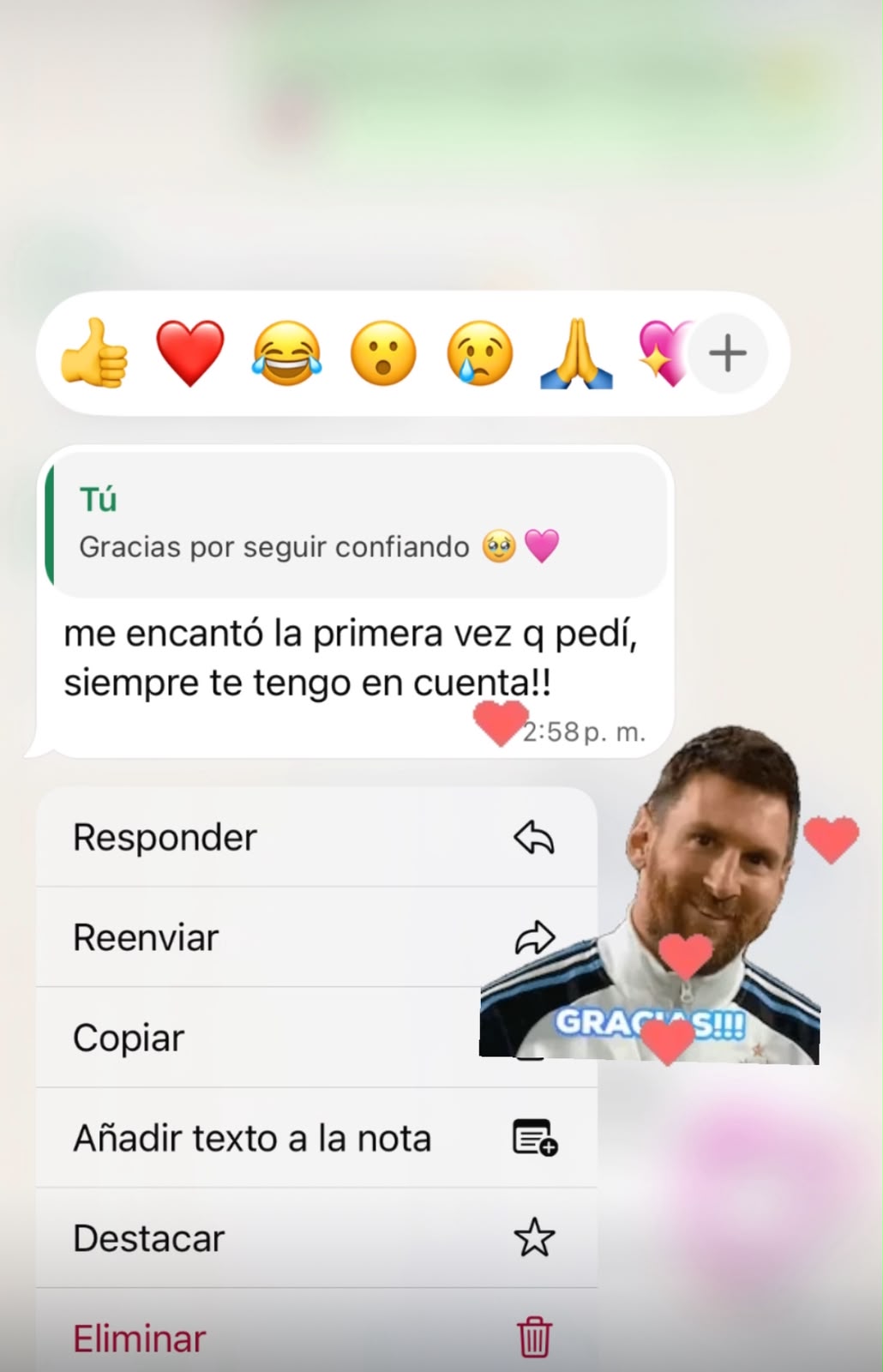Referencia de una clienta satisfecha